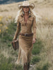 Sophia™ | Retro Wildleder Midikleid mit Fransen – Vintage Western Eleganz