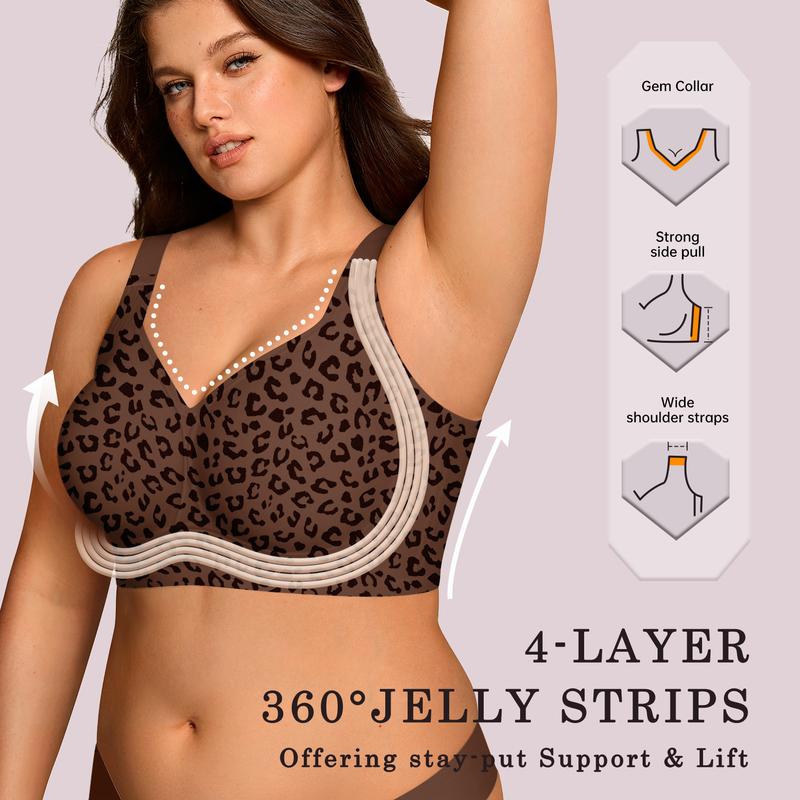 Damen Bralette bügellos nahtlos, tiefer V-Ausschnitt Alltags-BH bequem