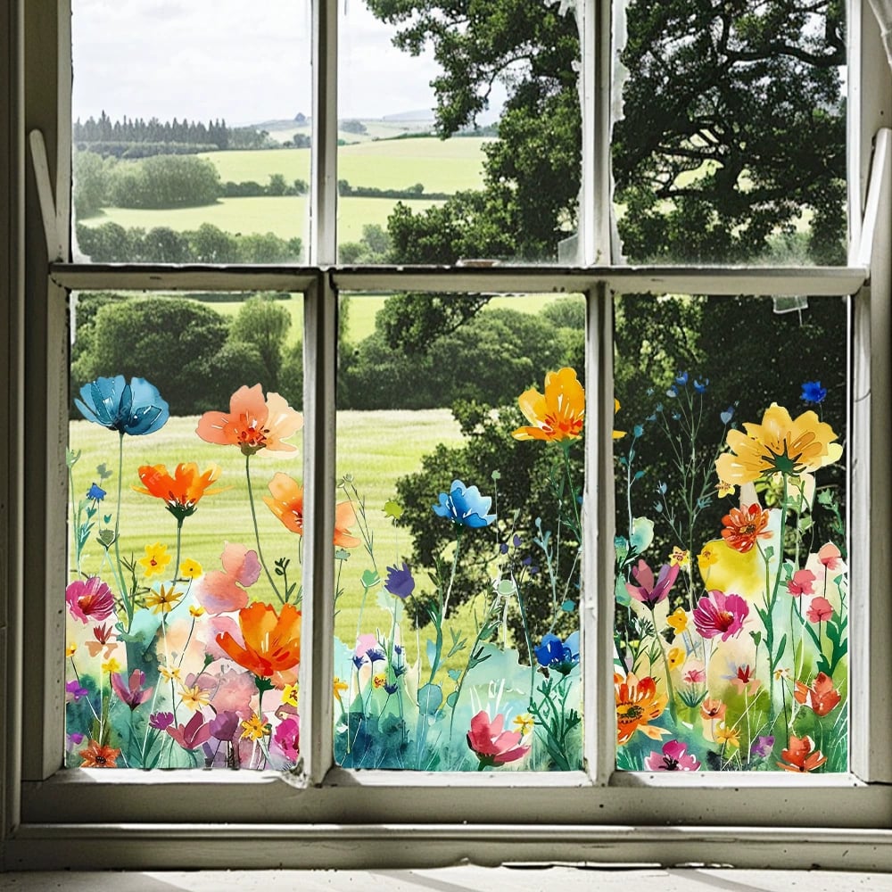 Bunte Blumenaufkleber für deine Fenster!