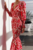 Rowena™ Florale Bischofärmelsmoked Midi-Kleid