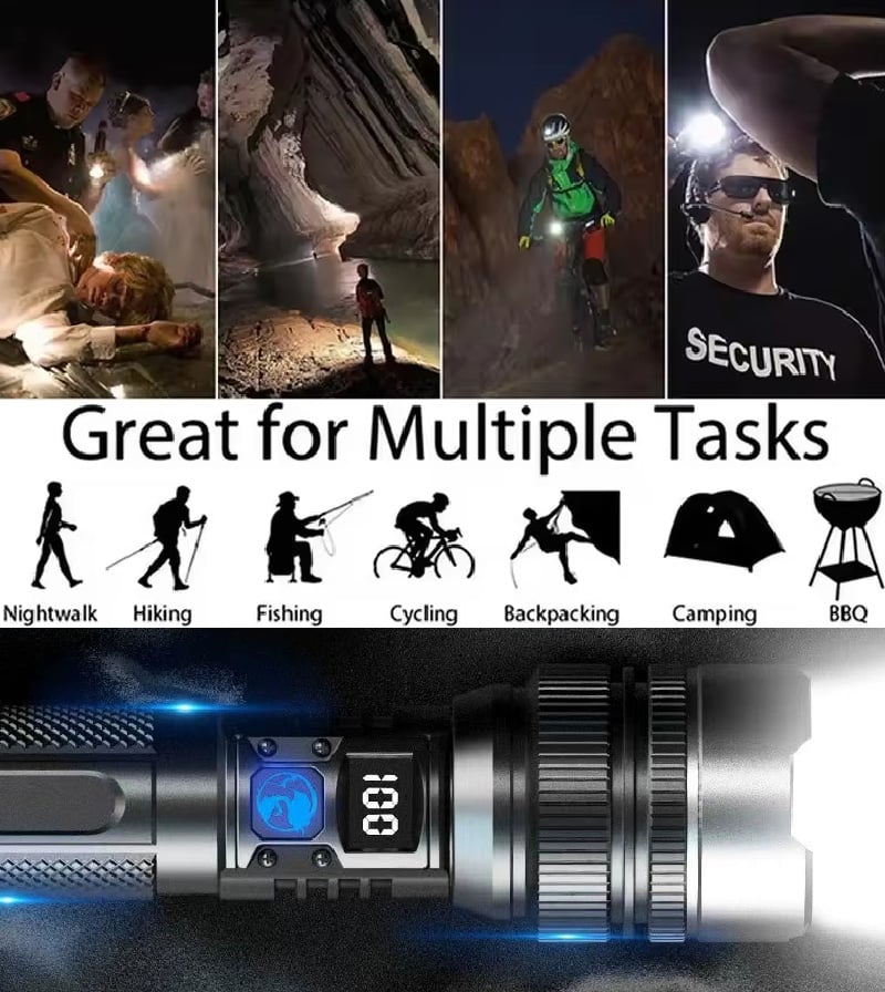 Survival-LED-Taschenlampe 2025 | So hell wie ein Lichtschwert mit Powerbank-Funktion