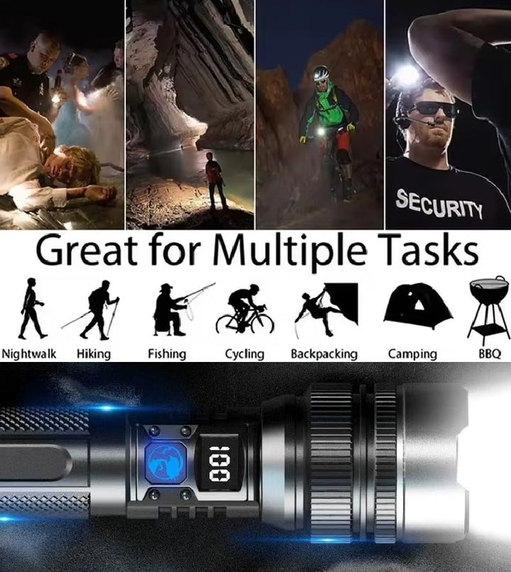 Survival-LED-Taschenlampe 2025 | So hell wie ein Lichtschwert mit Powerbank-Funktion