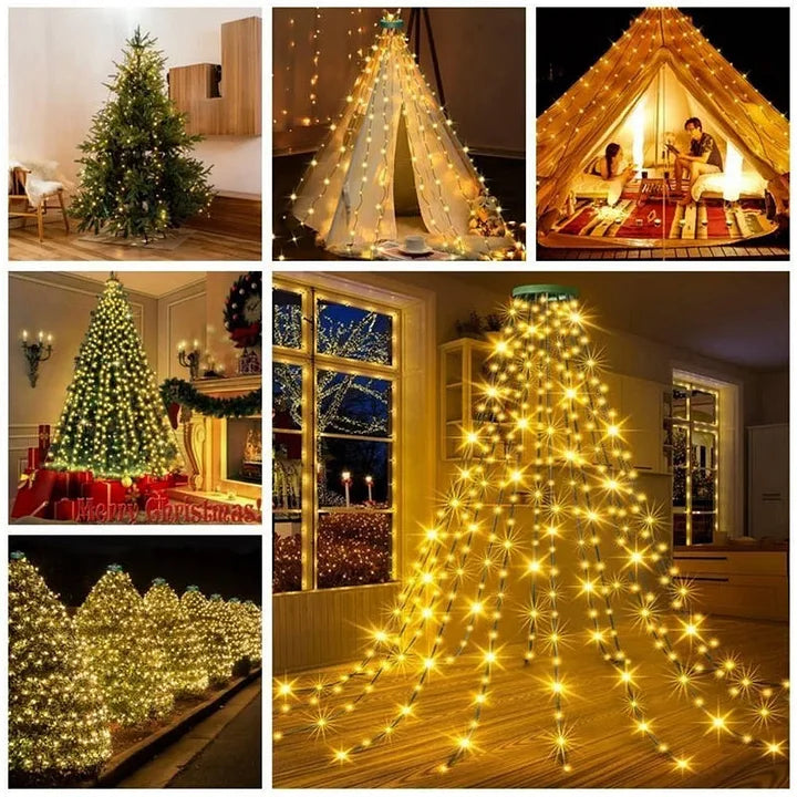 Weihnachtsbaum Wasserfalllichter