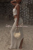 Kiara™ | Crochet Knit Braid Waist Slit Stretch Maxi Skirt