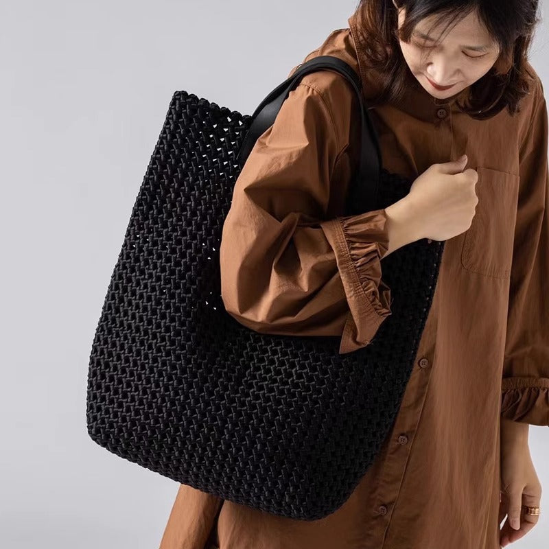 Handgefertigte Oversized-Leder-Tote, Leder-Schultertasche Handtasche