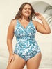 Flora™ | Zweiteiliger Badeanzug mit Blumenmuster und gerafftem Mesh, Sarong