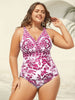 Flora™ | Zweiteiliger Badeanzug mit Blumenmuster und gerafftem Mesh, Sarong
