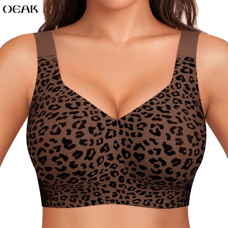 Damen Bralette bügellos nahtlos, tiefer V-Ausschnitt Alltags-BH bequem