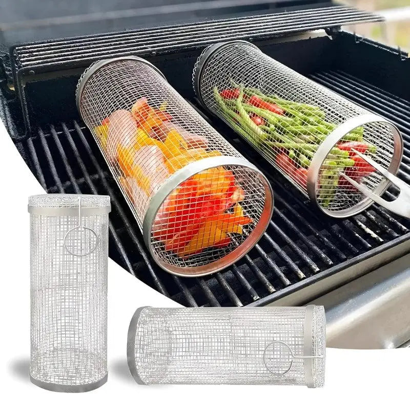 GrillTwist™ | Rotierender Grillkorb für müheloses und gleichmäßiges Garen