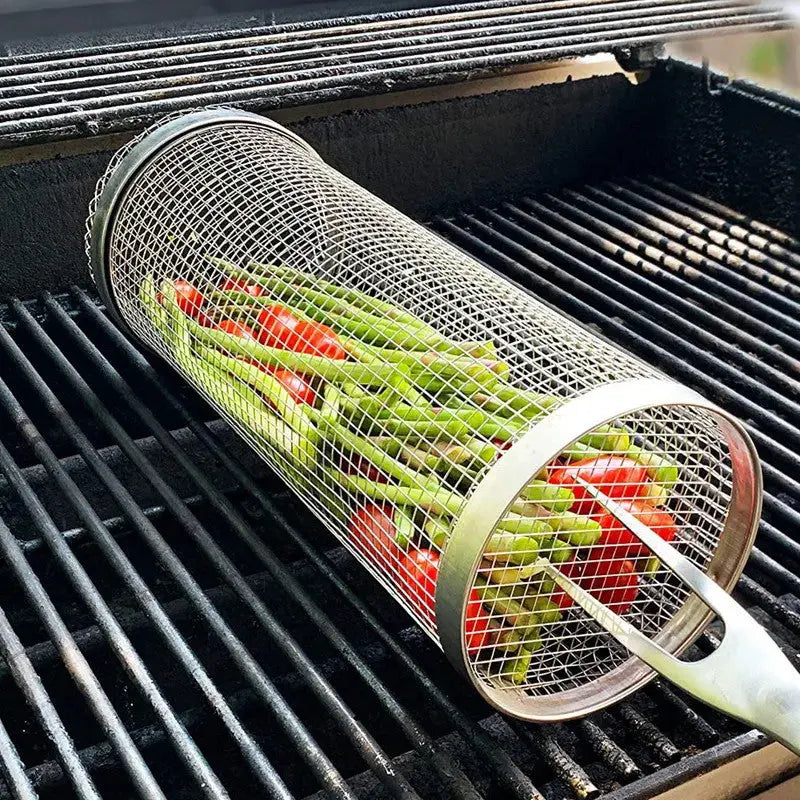 GrillTwist™ | Rotierender Grillkorb für müheloses und gleichmäßiges Garen