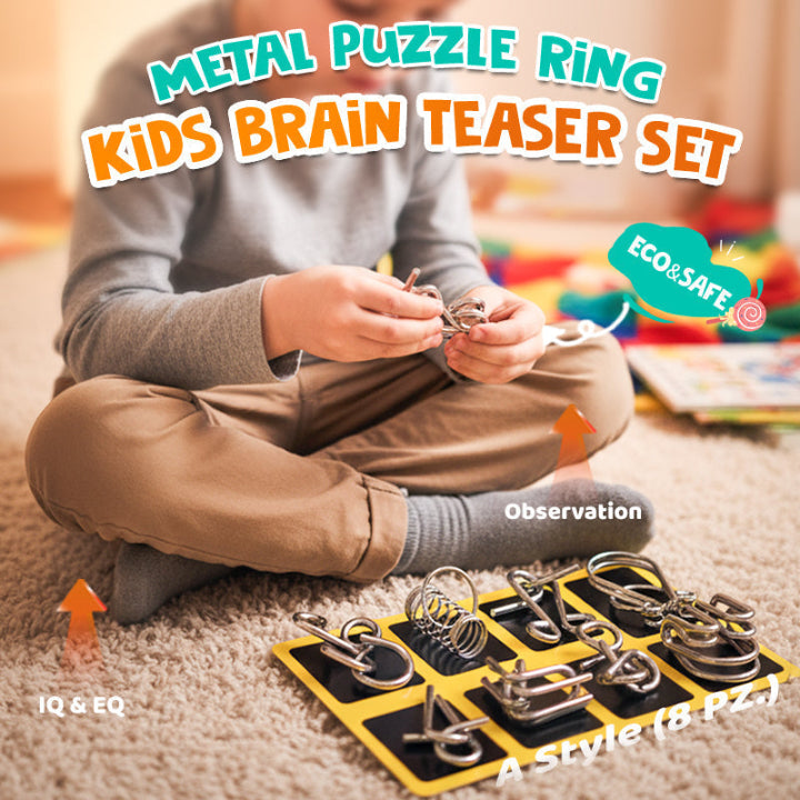 Interlock Metallpuzzle-Set — Perfekt für Weihnachten &amp; Spieleabende, 8-teilig