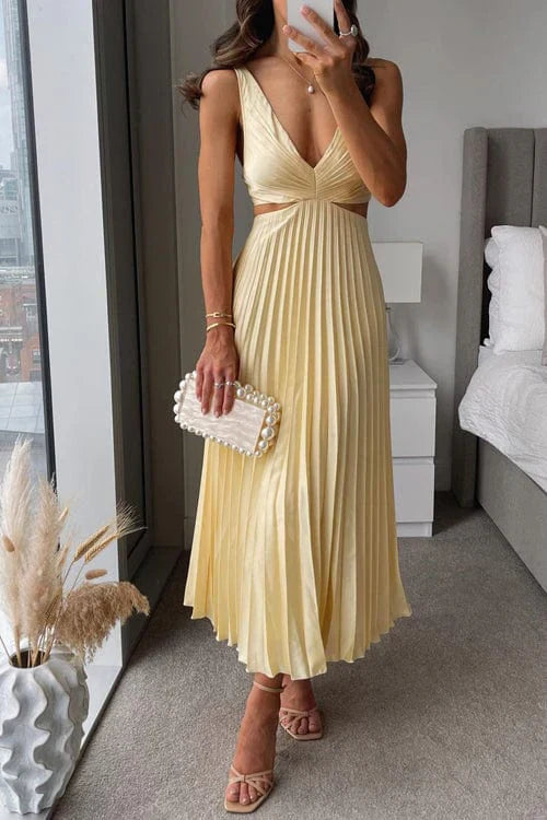 Rosalee™ - Plissiertes Kleid mit Ausschnitt