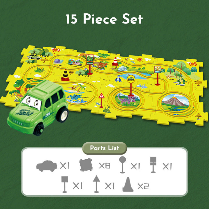 Kinder-Autorennbahn-DIY-Set