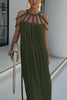 Natalia™ | Modernes und elegantes Maxikleid mit drapierter Zopf-Optik aus Leinenmischung