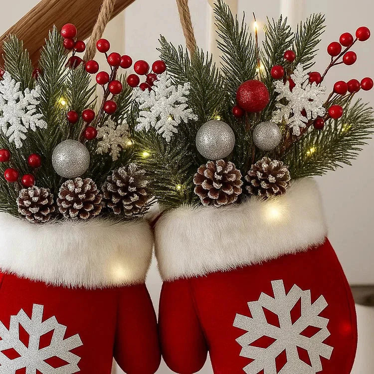 Sprudelnder Handschuhkranz — Warme Willkommensgrüße zu Weihnachten