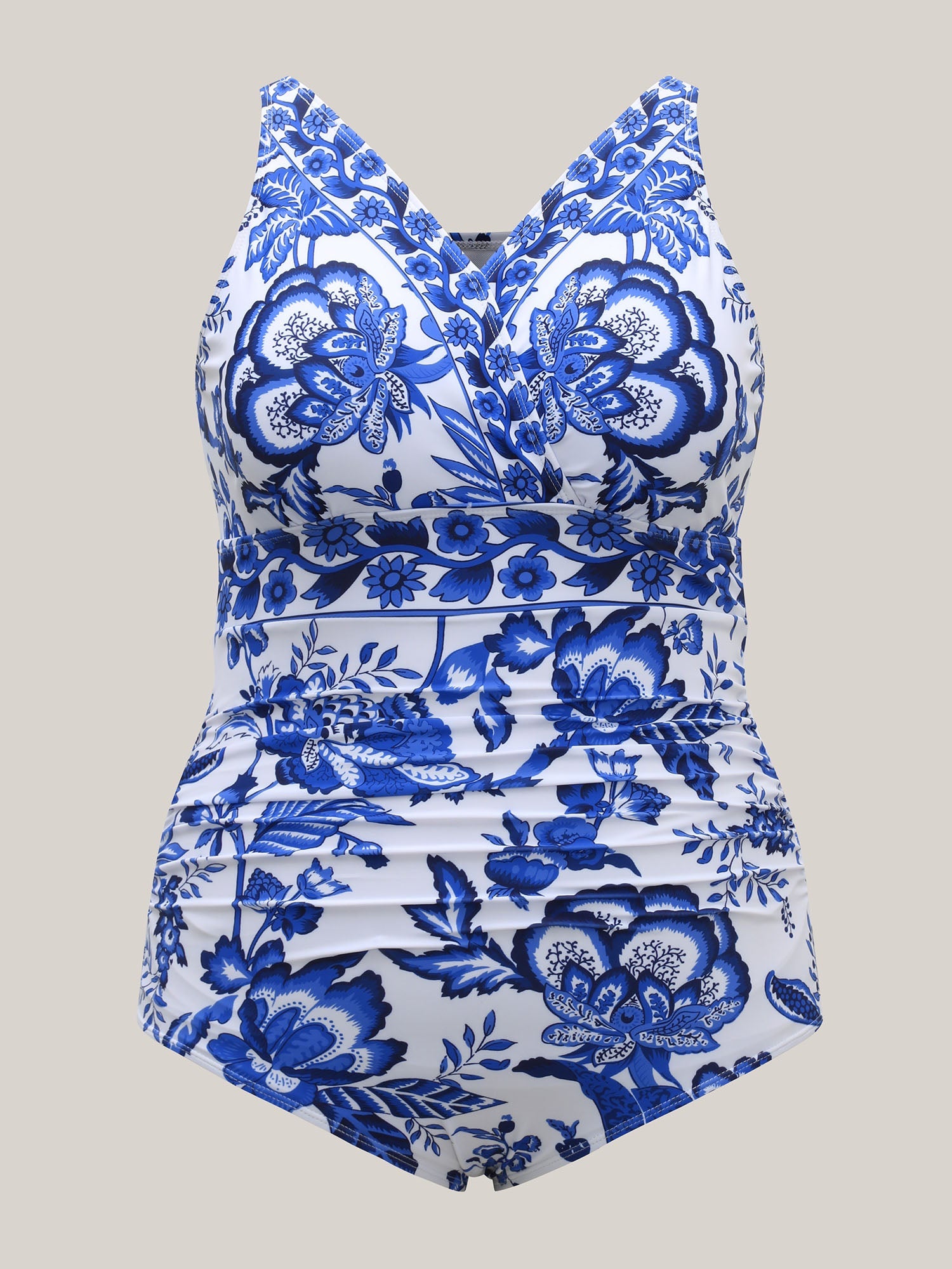 Flora™ | Zweiteiliger Badeanzug mit Blumenmuster und gerafftem Mesh, Sarong