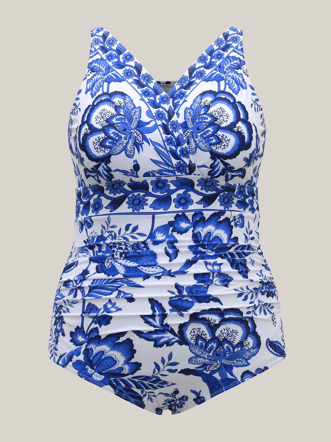 Flora™ | Zweiteiliger Badeanzug mit Blumenmuster und gerafftem Mesh, Sarong