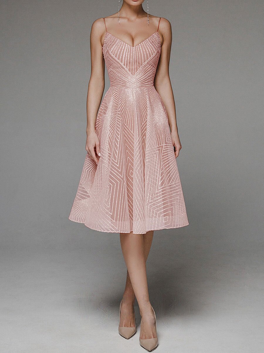 Carla™ | V-Ausschnitt Träger A-Linien Kleid