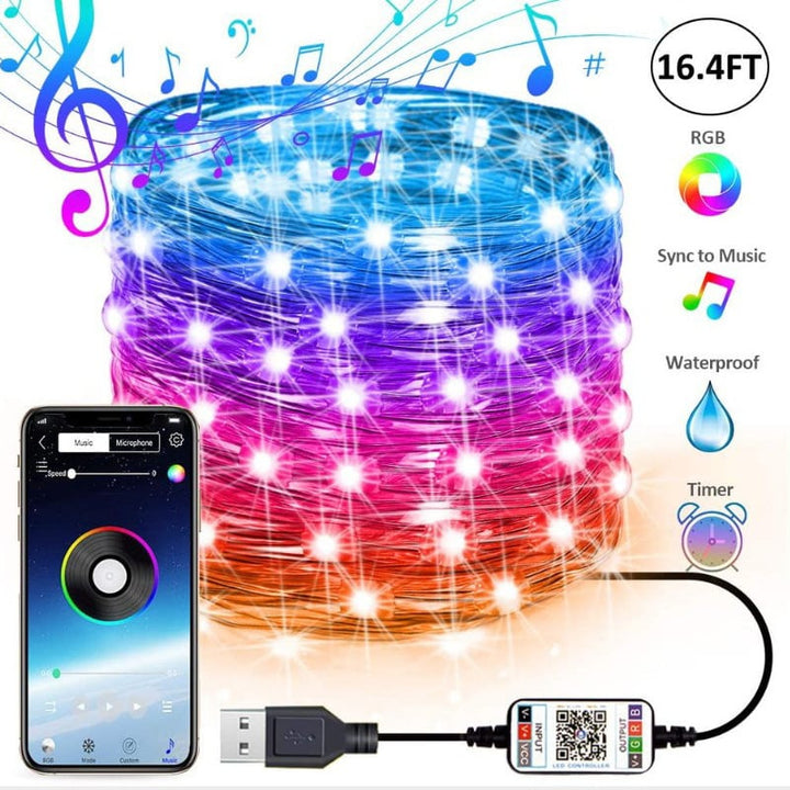 Outdoor LED-Lichterkette mit Bluetooth-App-Steuerung