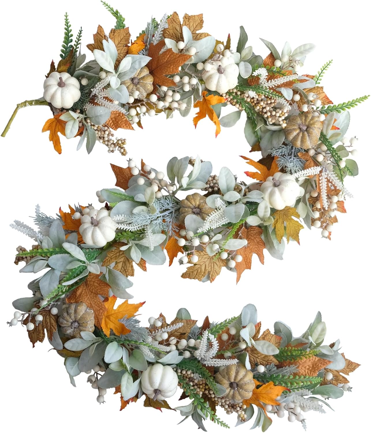 Herbstkranz mit Kürbis Ahornblättern