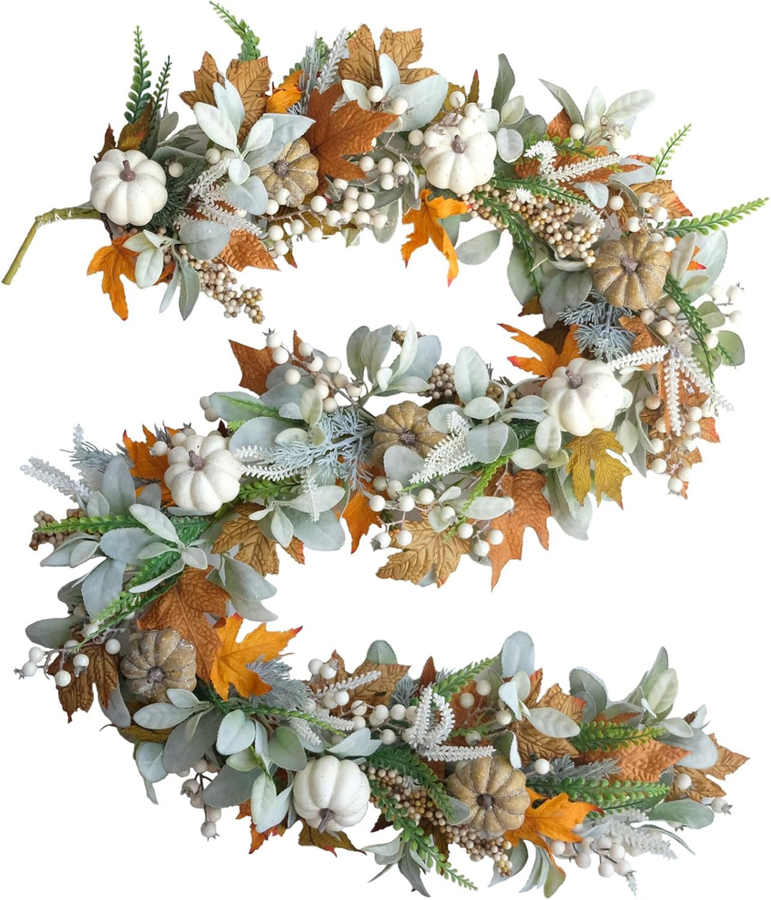 Herbstkranz mit Kürbis Ahornblättern