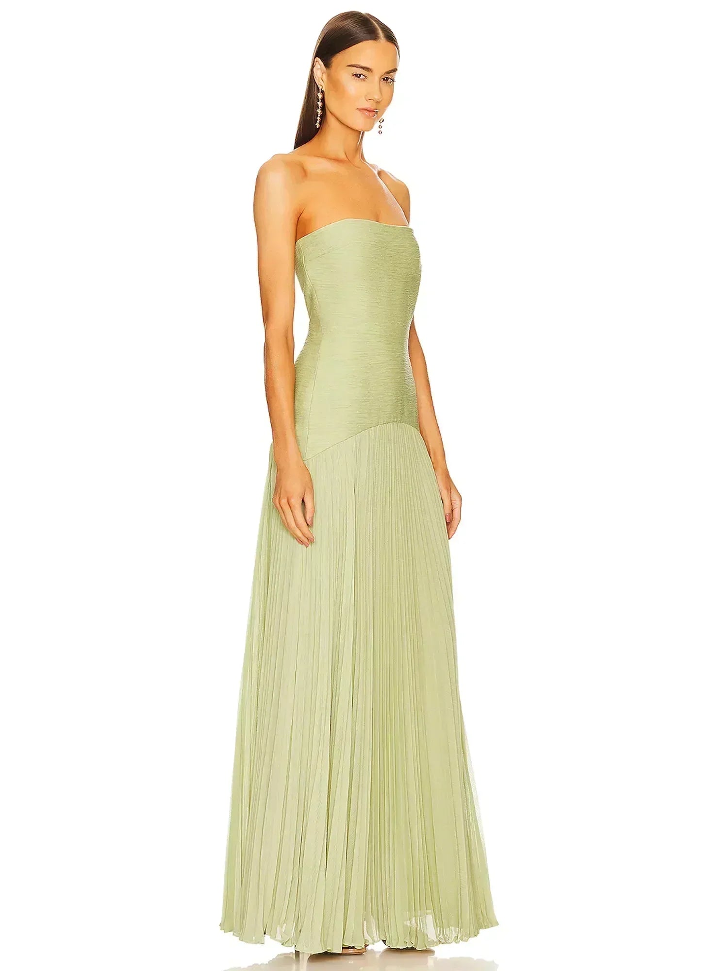 Myrthe™ | Fließendes grünes langes Kleid
