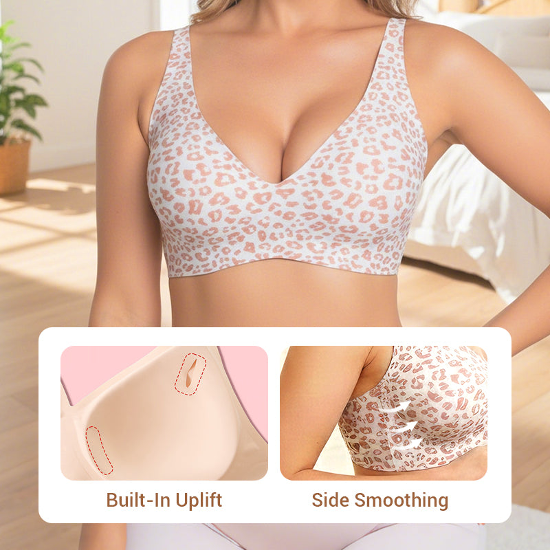 Damen Bralette bügellos nahtlos, tiefer V-Ausschnitt Alltags-BH bequem
