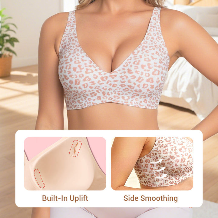 Damen Bralette bügellos nahtlos, tiefer V-Ausschnitt Alltags-BH bequem
