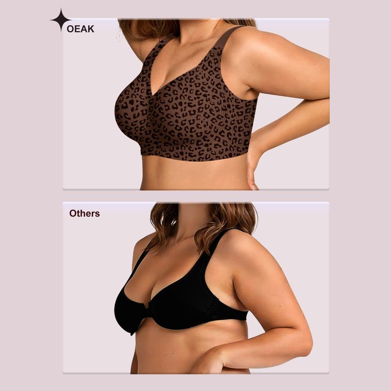 Damen Bralette bügellos nahtlos, tiefer V-Ausschnitt Alltags-BH bequem