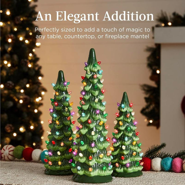 Weihnachtsbaum Tischdekoration — Atmosphärisches Licht Vollständig kabellos 3-teiliges Set