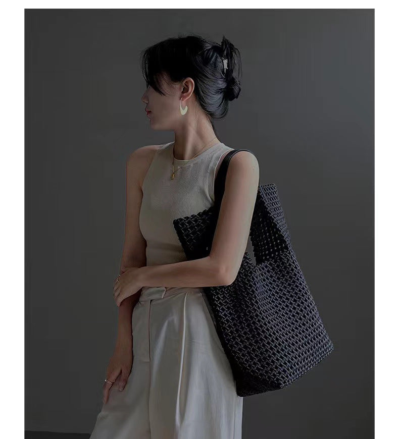 Handgefertigte Oversized-Leder-Tote, Leder-Schultertasche Handtasche