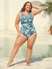 Flora™ | Zweiteiliger Badeanzug mit Blumenmuster und gerafftem Mesh, Sarong