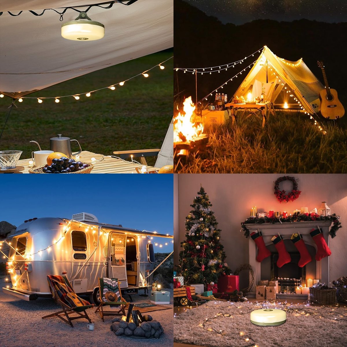 Lumenova® – Dein smarter Begleiter im Freien | 4-in-1 Campinglicht mit RGB-Lichterkette & Powerbank