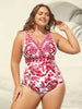 Flora™ | Zweiteiliger Badeanzug mit Blumenmuster und gerafftem Mesh, Sarong