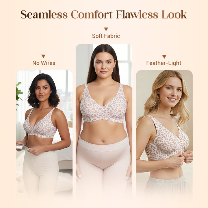 Damen Bralette bügellos nahtlos, tiefer V-Ausschnitt Alltags-BH bequem