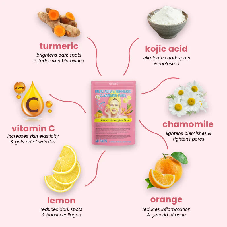 Kurkuma - und Kojic-Säure Pads | 40 Stück