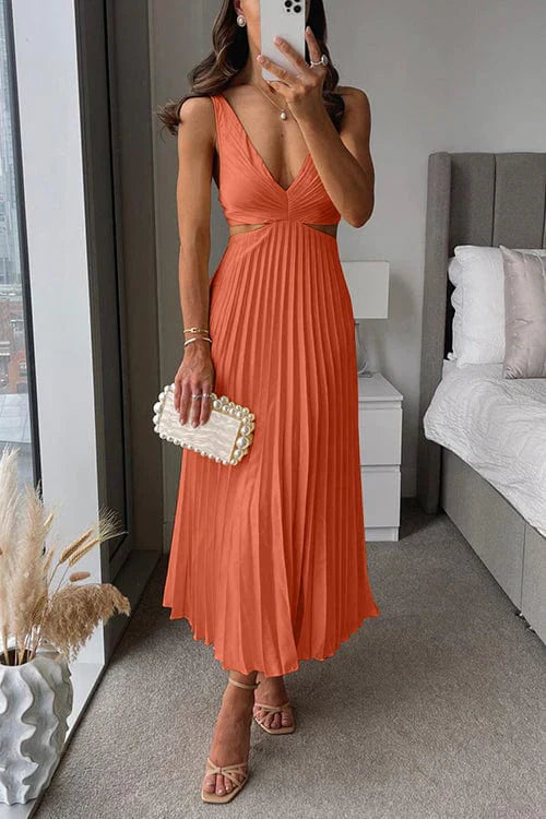 Rosalee™ - Plissiertes Kleid mit Ausschnitt