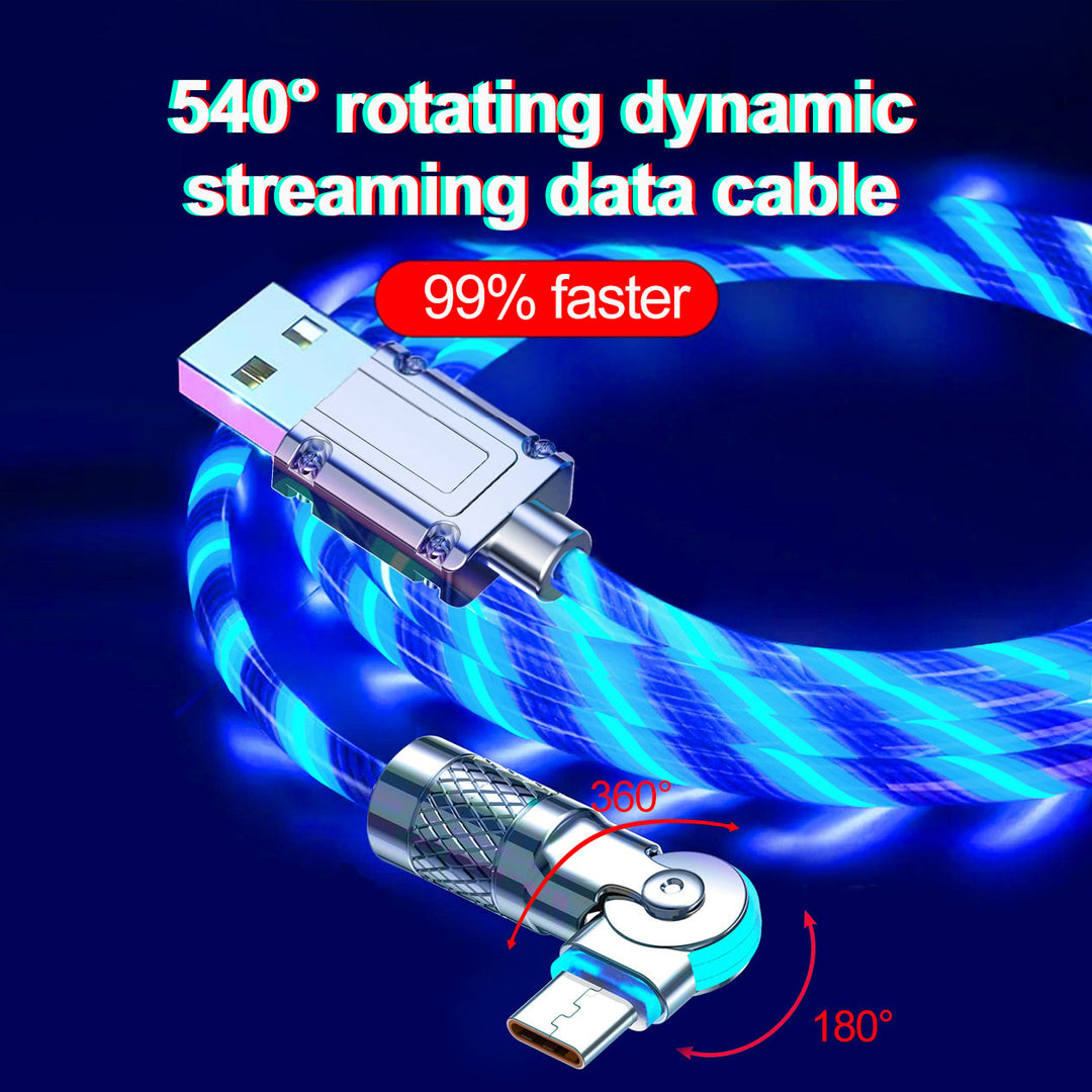 540° drehbares Schnellladekabel mit Beleuchtung