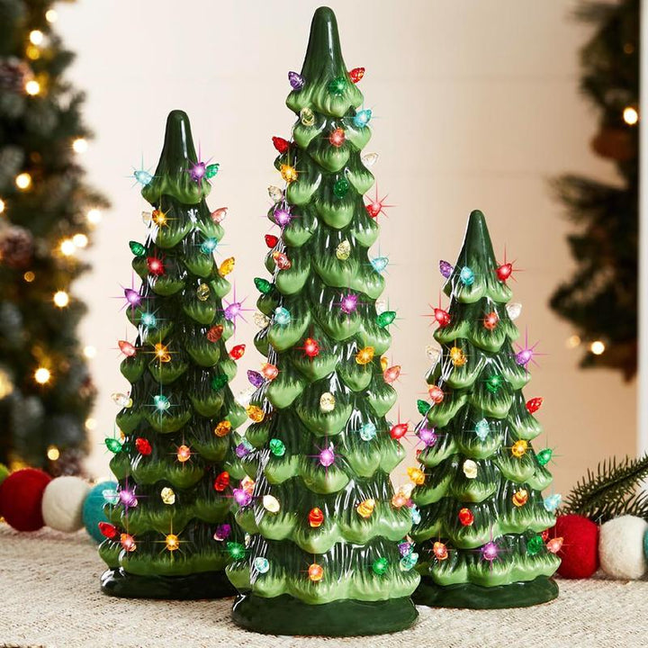 Weihnachtsbaum Tischdekoration — Atmosphärisches Licht Vollständig kabellos 3-teiliges Set
