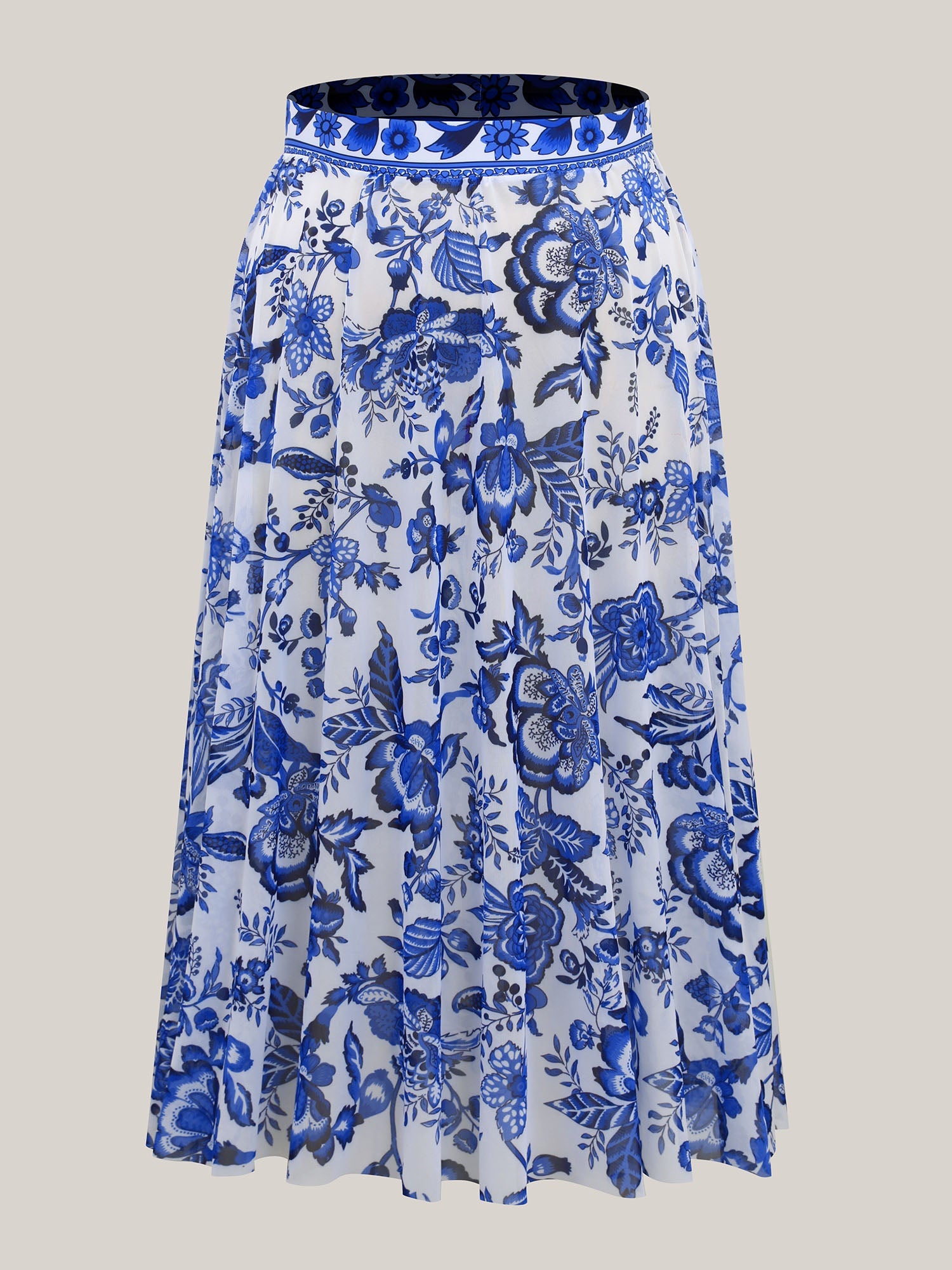 Flora™ | Zweiteiliger Badeanzug mit Blumenmuster und gerafftem Mesh, Sarong