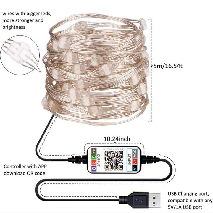 Outdoor LED-Lichterkette mit Bluetooth-App-Steuerung