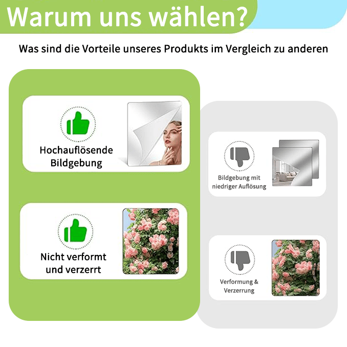 Ultra-flexibler Spiegel - sicher und bruchsicher