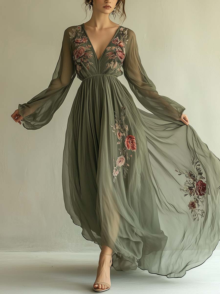 Shanti™ | Elegantes Maxikleid mit Blumenprint