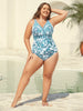 Flora™ | Zweiteiliger Badeanzug mit Blumenmuster und gerafftem Mesh, Sarong