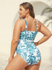 Flora™ | Zweiteiliger Badeanzug mit Blumenmuster und gerafftem Mesh, Sarong