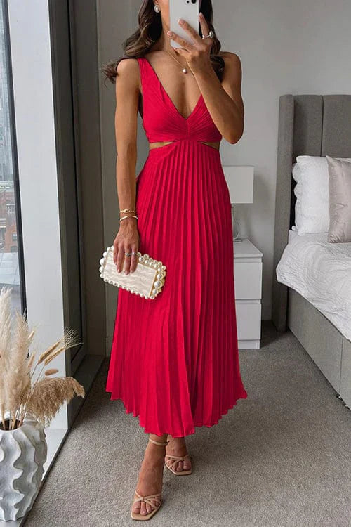 Rosalee™ - Plissiertes Kleid mit Ausschnitt