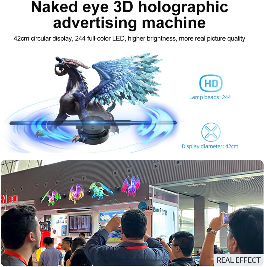 3D-Hologramm LED Lüfter Projektor