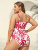 Flora™ | Zweiteiliger Badeanzug mit Blumenmuster und gerafftem Mesh, Sarong