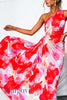 Margovil™ | One-Shoulder Maxikleid mit Falten und Print