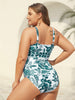 Flora™ | Zweiteiliger Badeanzug mit Blumenmuster und gerafftem Mesh, Sarong